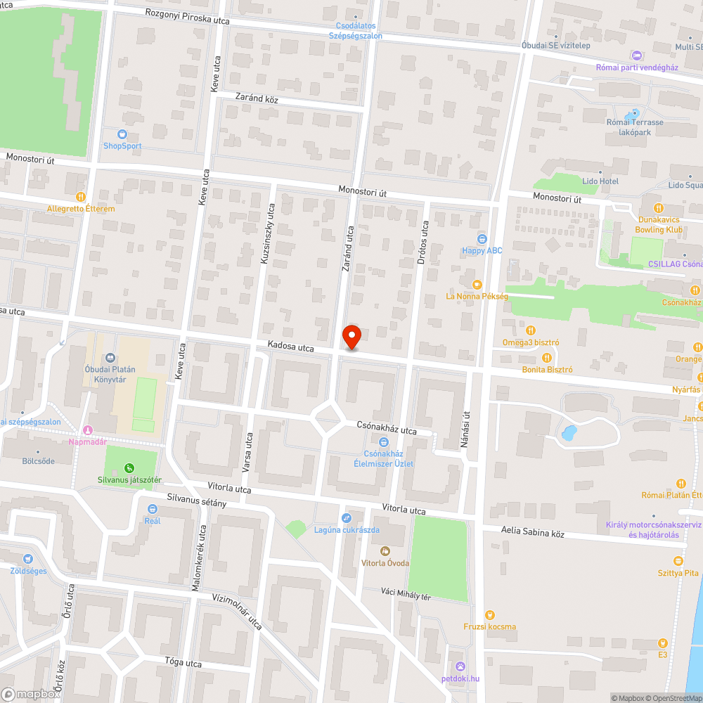 Hiányzó kerékpáros útirányjelzés a Kadosa utcában bejelentés helye