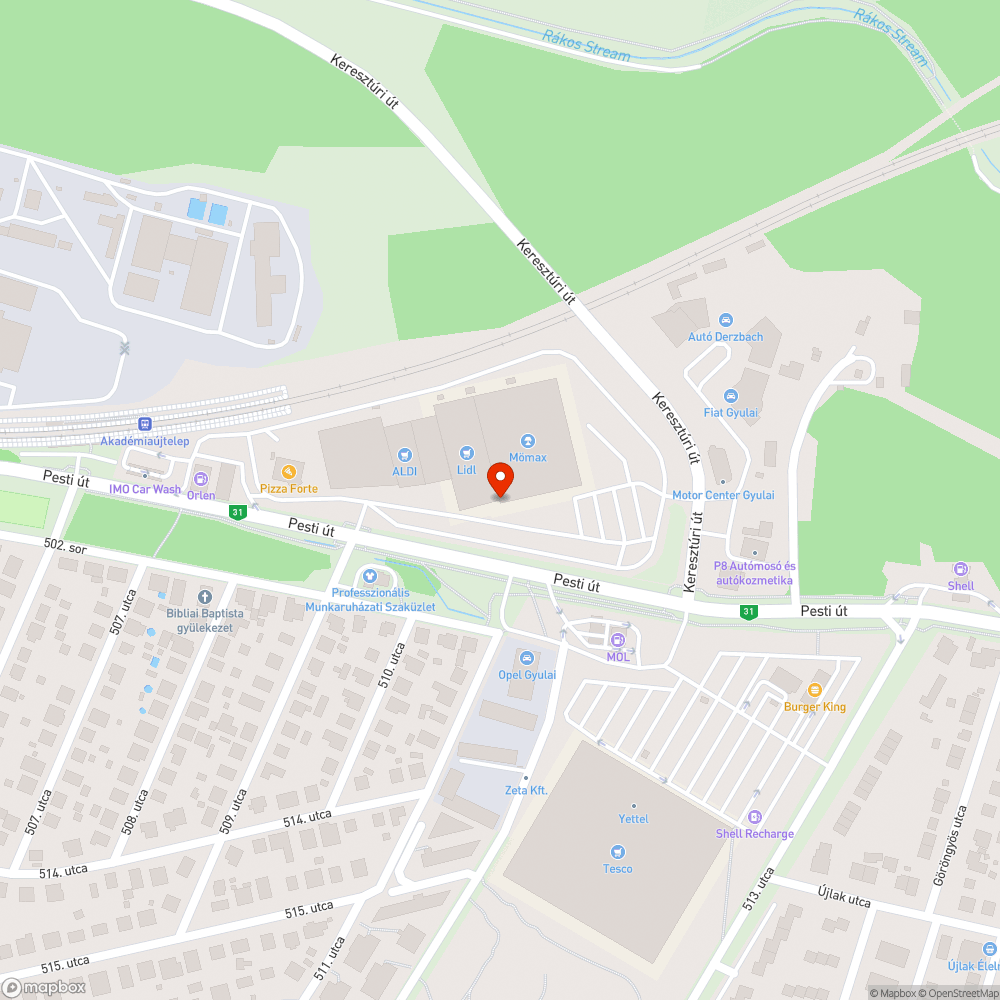 Balesetveszélyes elektromos kábelek a Mömax parkolójában bejelentés helye