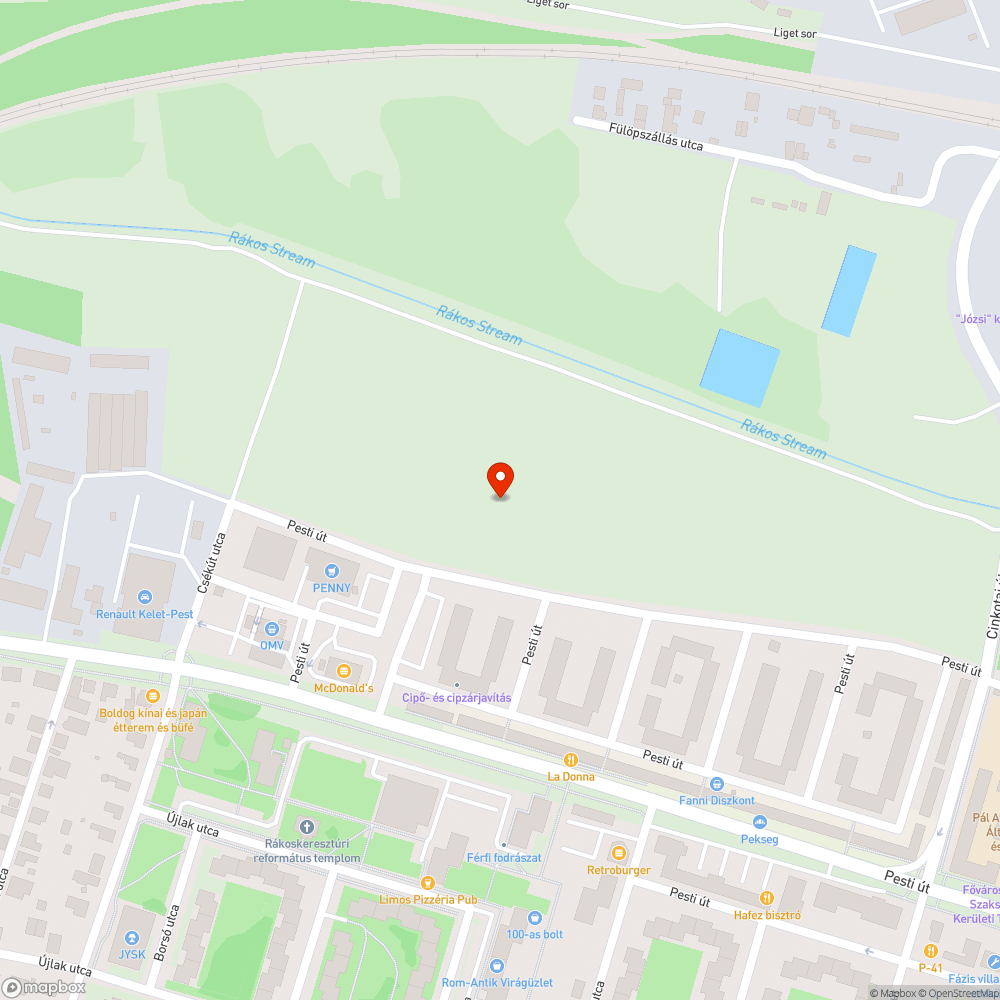 Kátyús út, megsüllyedt úttest bejelentés helye