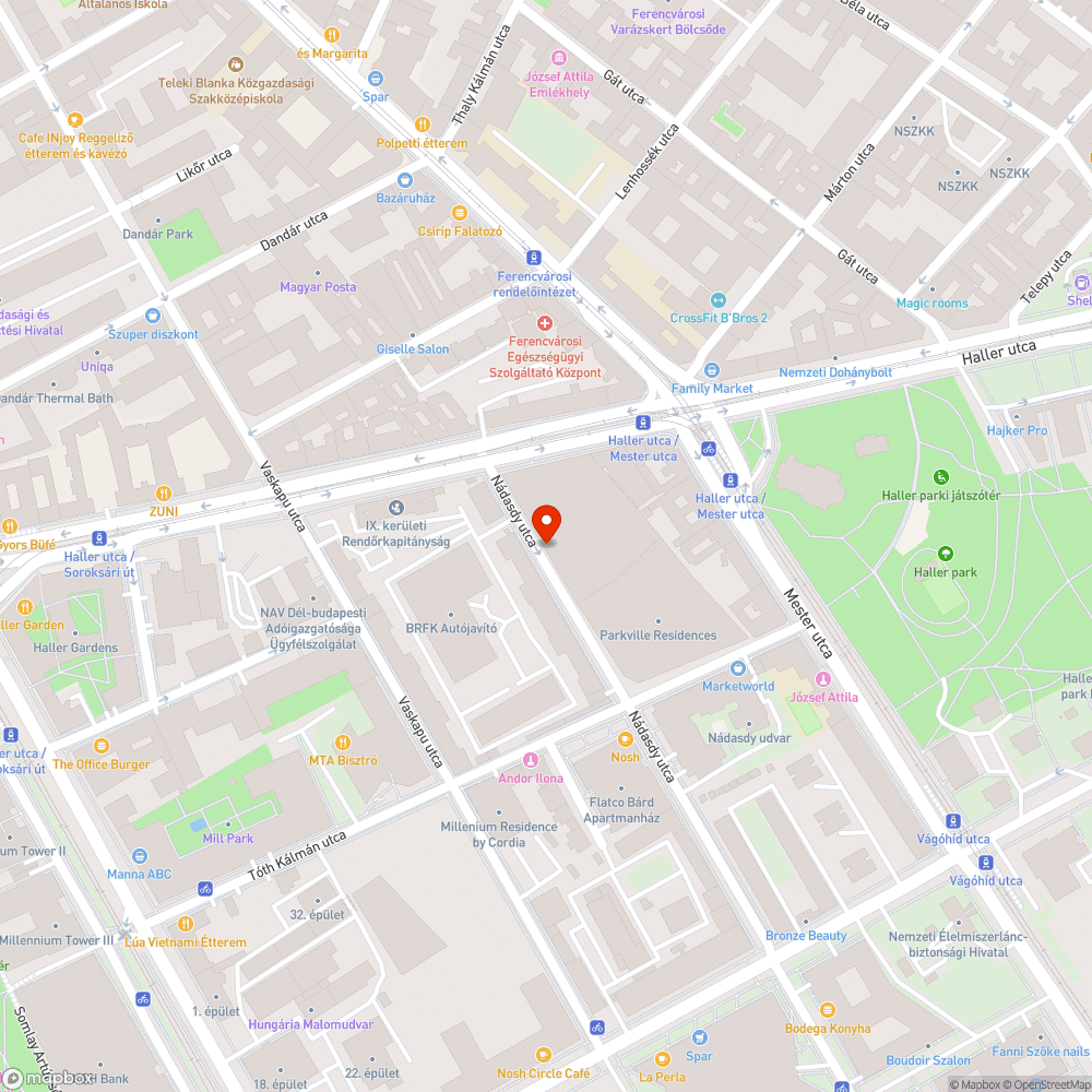 Kátyú a Nádasdy utcán bejelentés helye