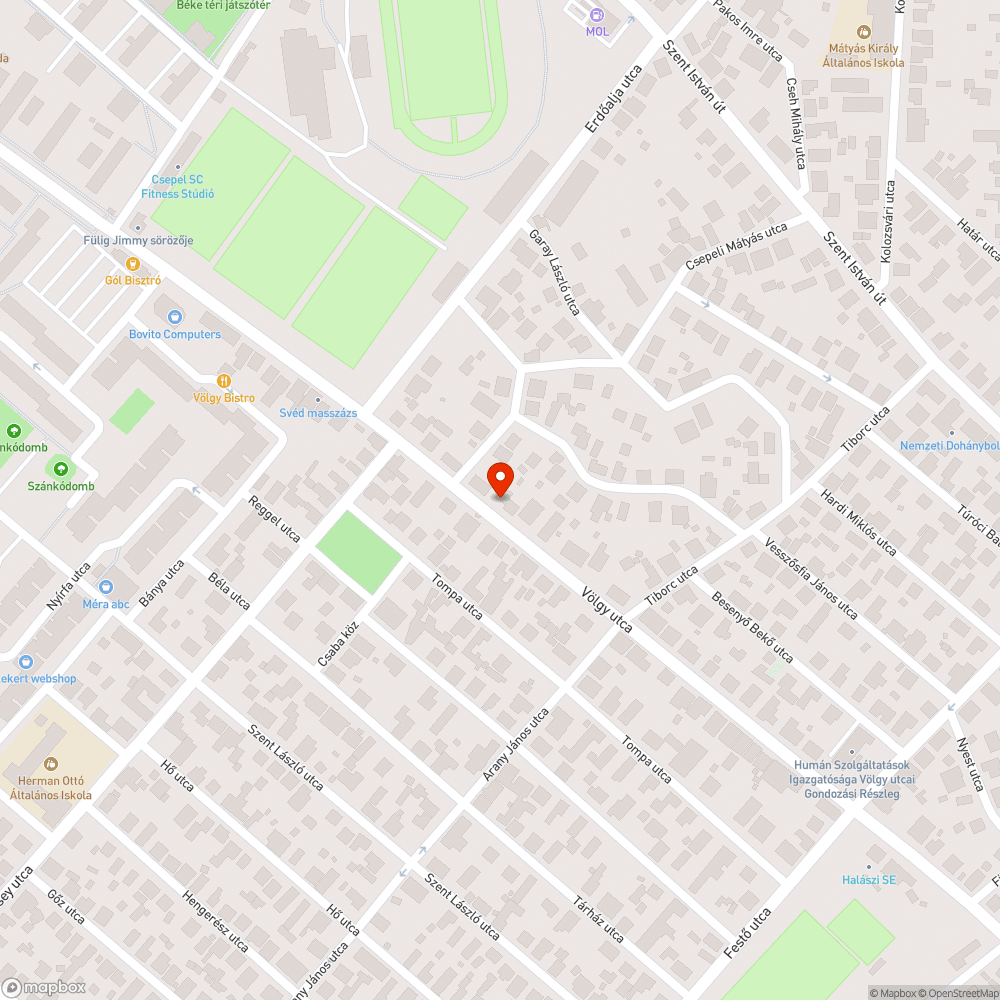 Főútvonal útburkolat beszakadása bejelentés helye