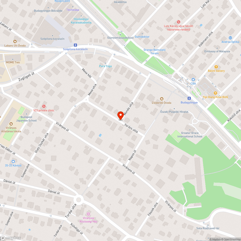 Szétporló járda a Monda utca elején bejelentés helye