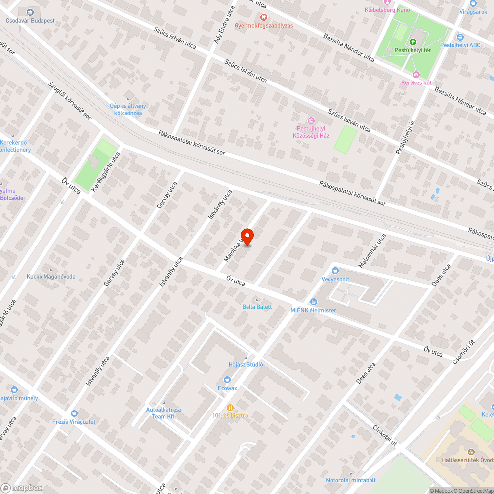 Beszakadt útburkolat bejelentés helye