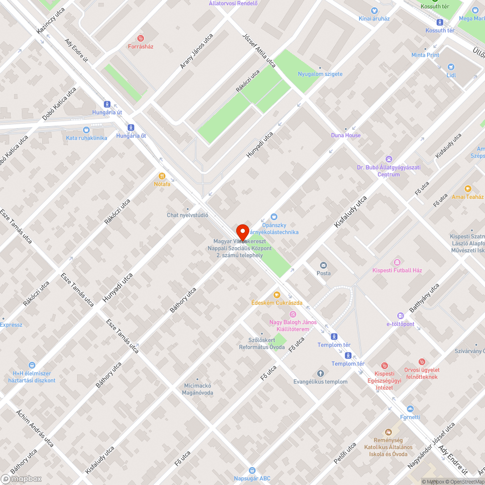 Ady Endre út, vagy utca bejelentés helye