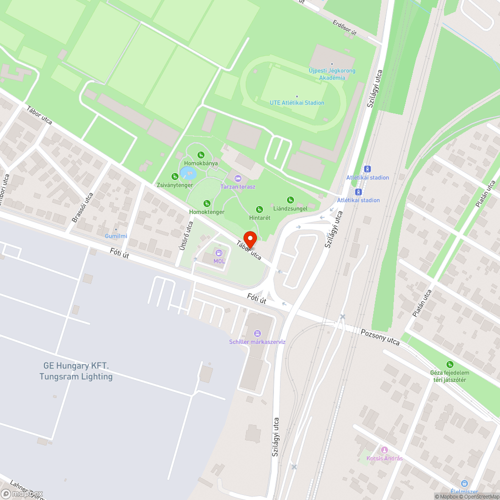 IV. ker Tábor utca kátyúk bejelentés helye