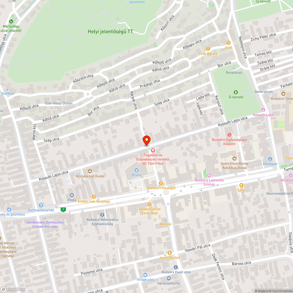 Megdőlt tábla bejelentés helye