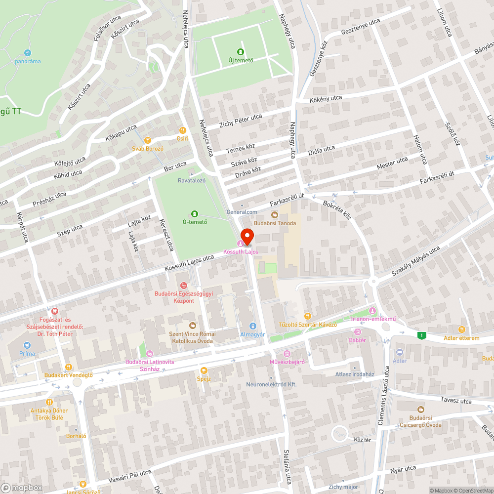 Megsüllyedt útfelület bejelentés helye