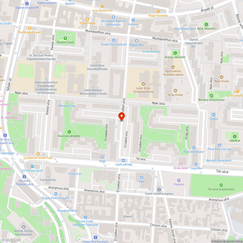 Ottfelejtett kátyú bejelentés helye