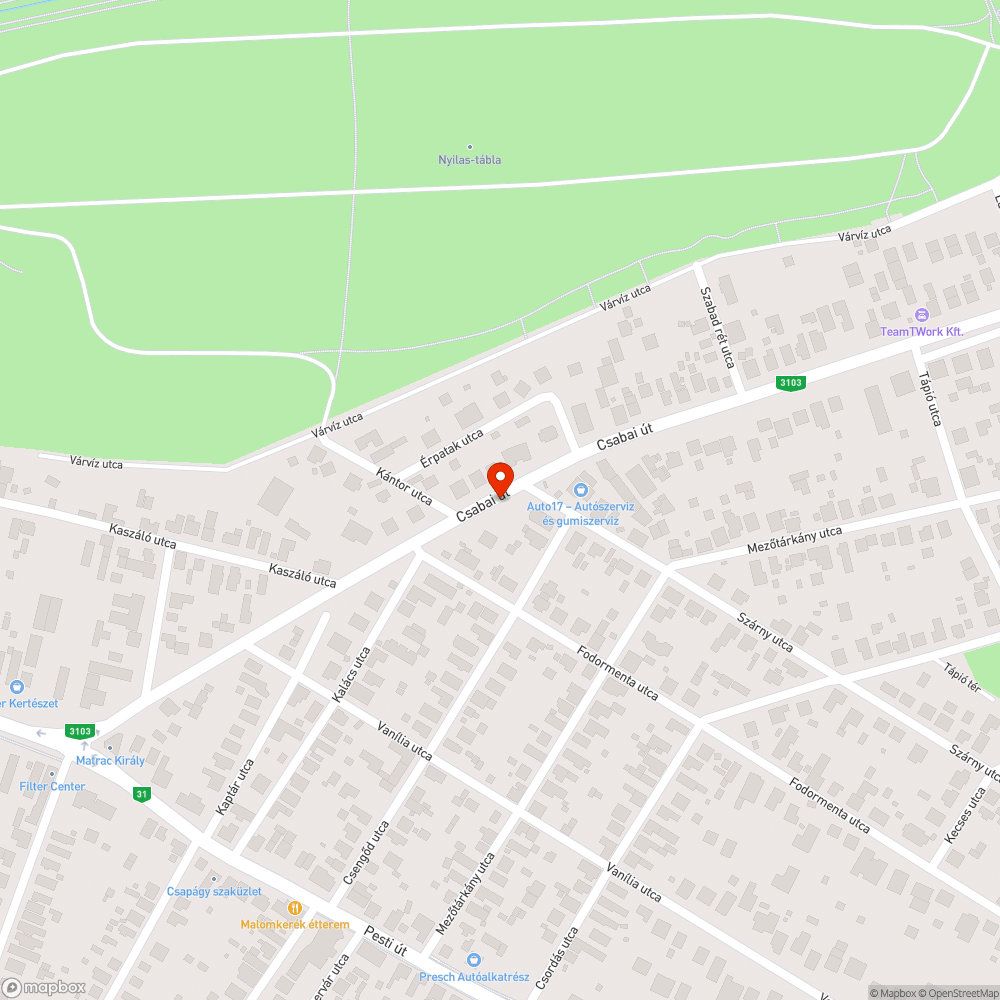 Megrongált buszmegálló bejelentés helye