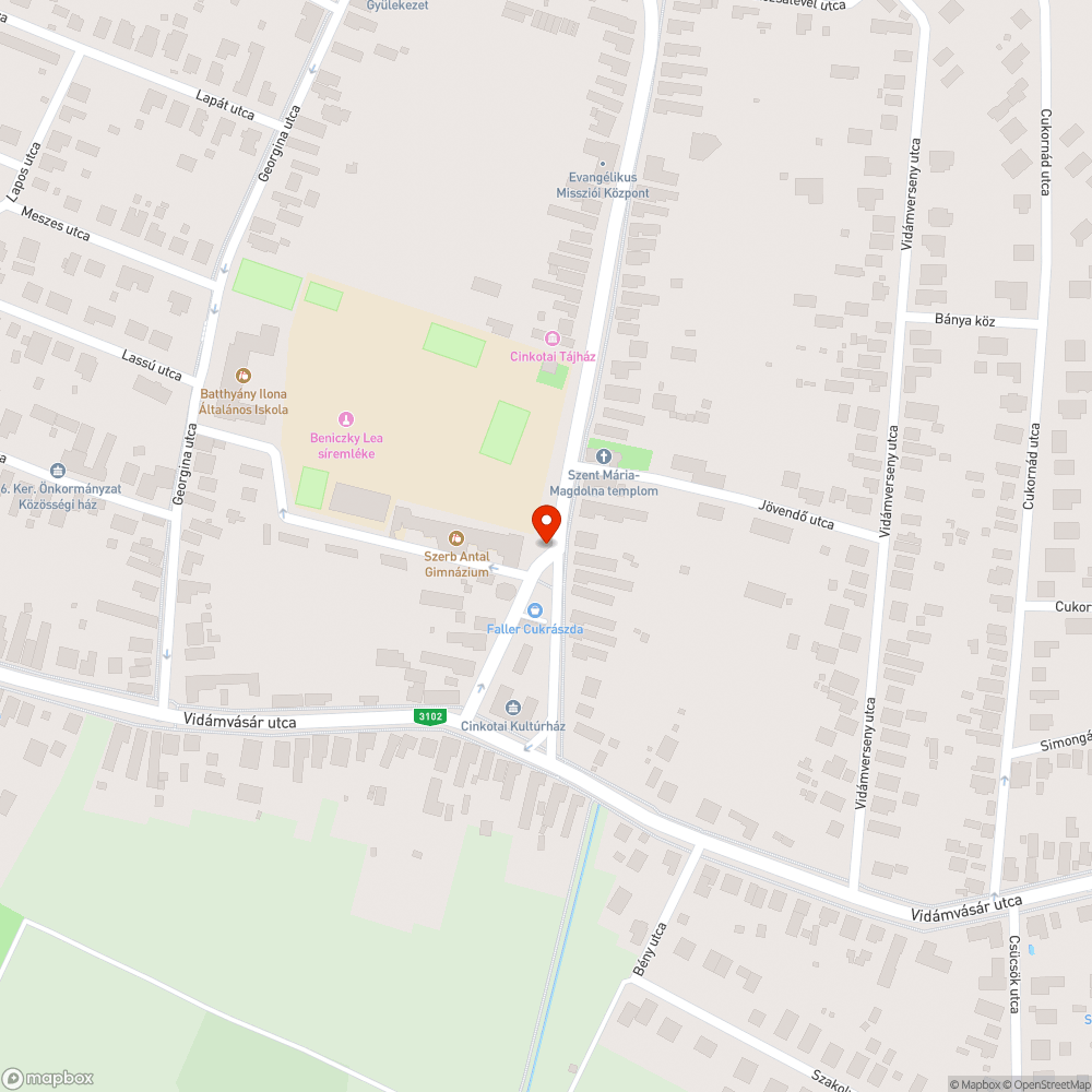 A beton porladóban bejelentés helye