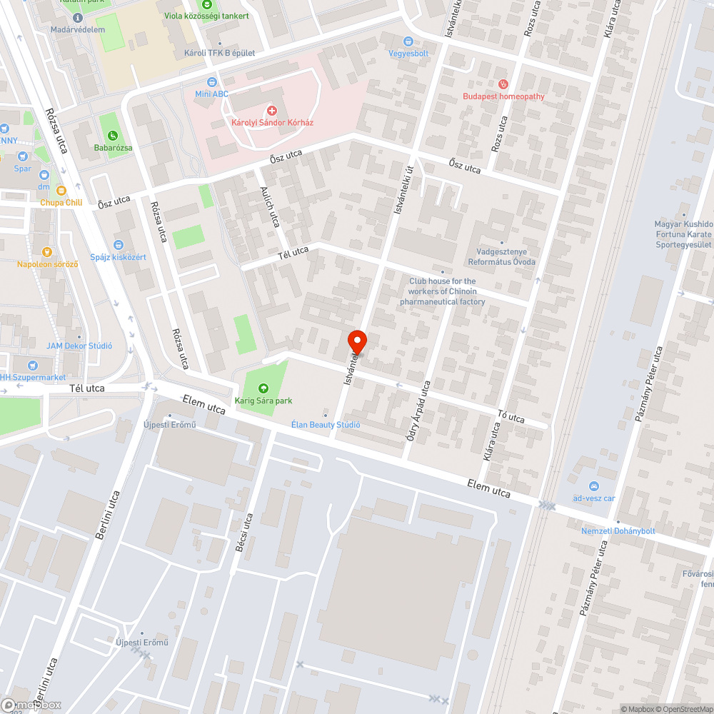 Elhagyott roncs bejelentés helye