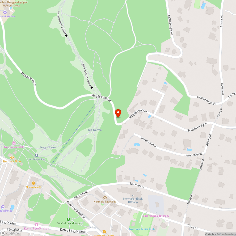 Mátyás király útat elzáró sorompó kerékpározhatósága bejelentés helye