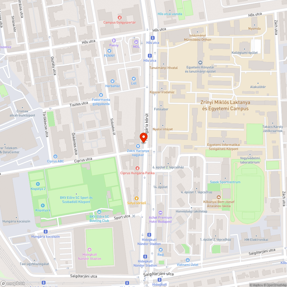 Parkoló bejelentés helye