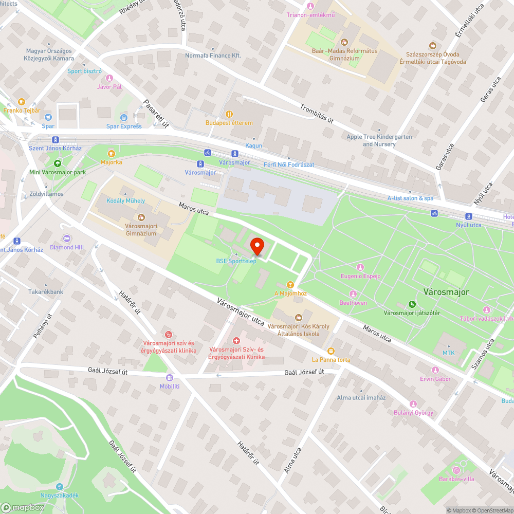 Elhagyott jármű a Városmajorban bejelentés helye