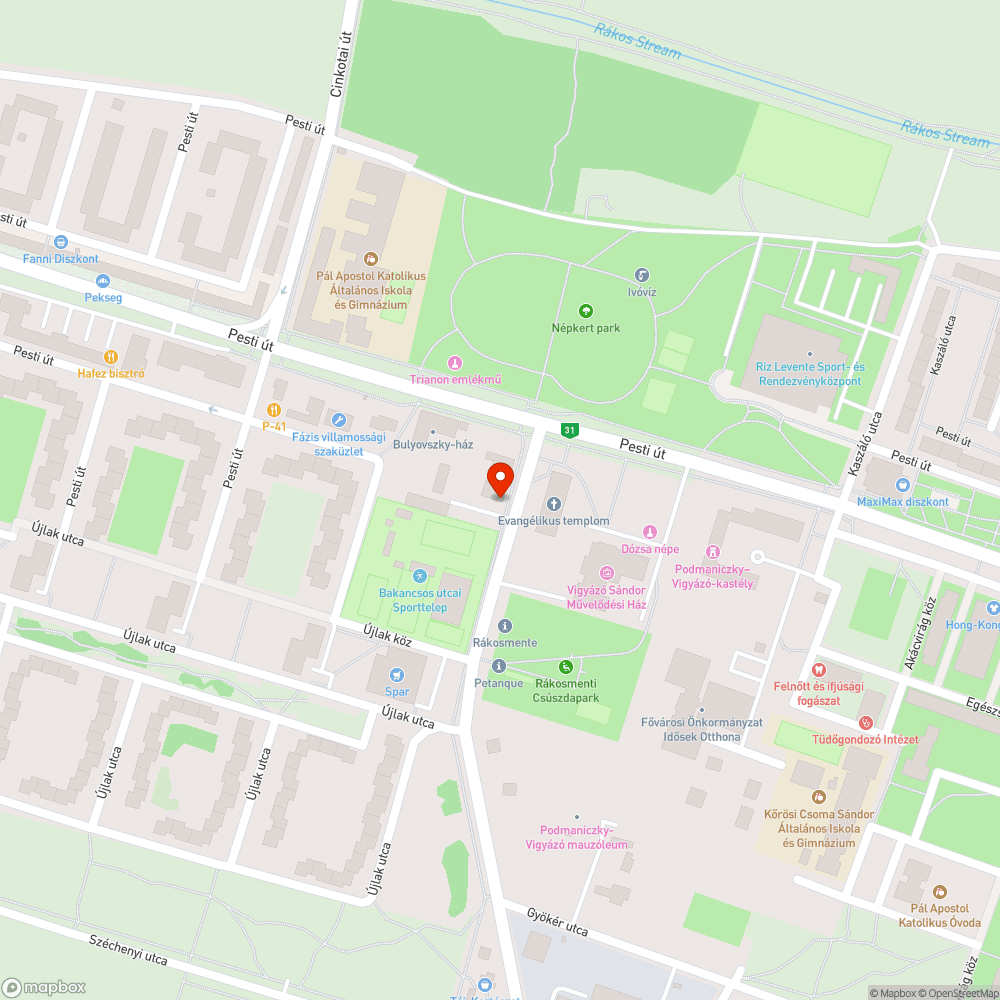 Bontott járda bejelentés helye