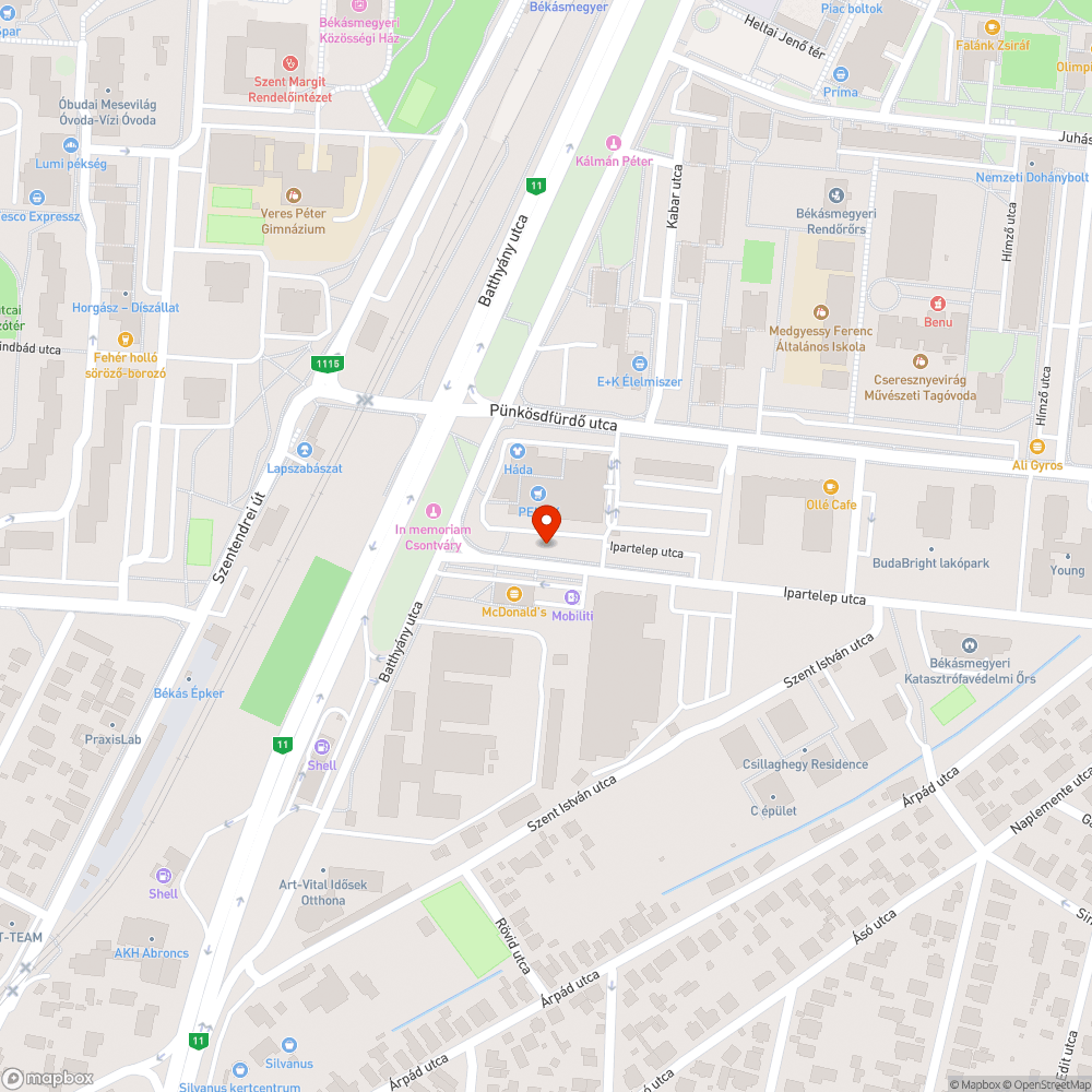 Kátyúk bejelentés helye