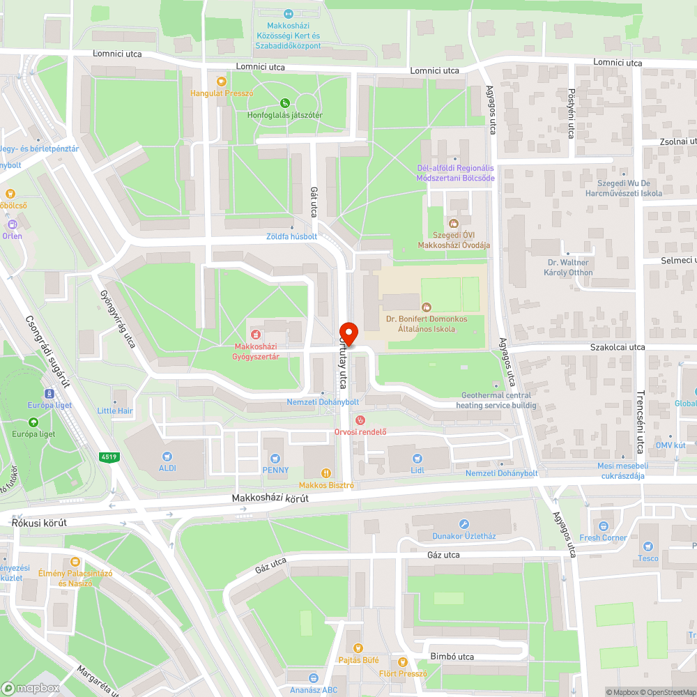 Több nagyobb kátyú egyetlen kereszteződésben bejelentés helye