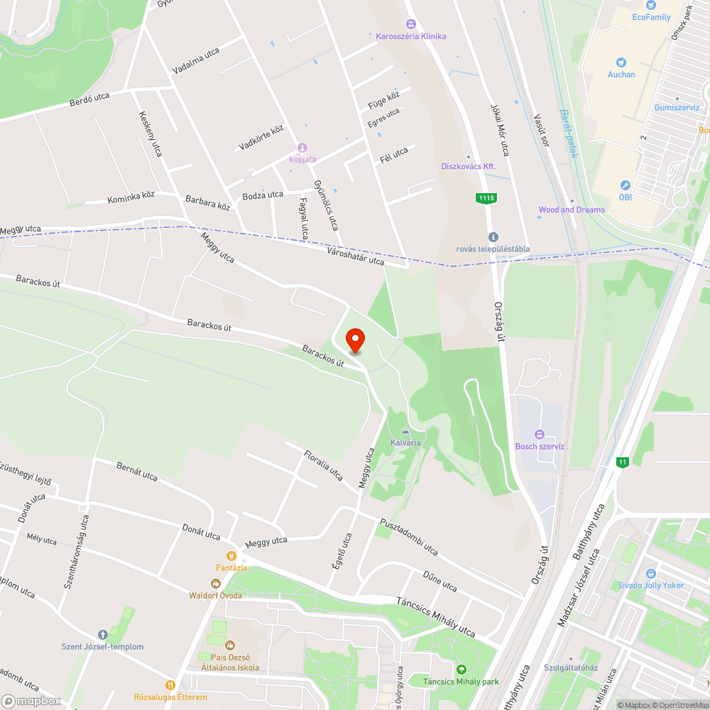 Út szélén larakott szemét bejelentés helye