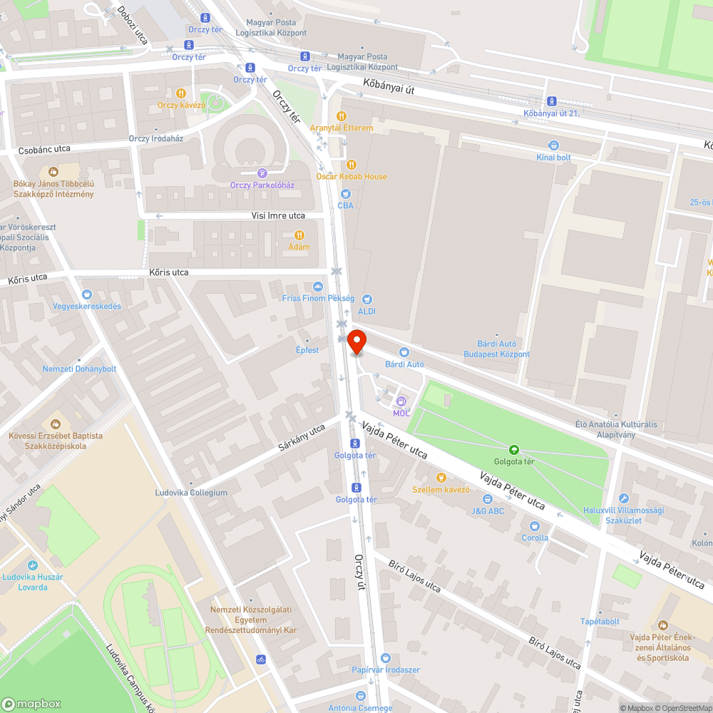 Megrongált pad bejelentés helye