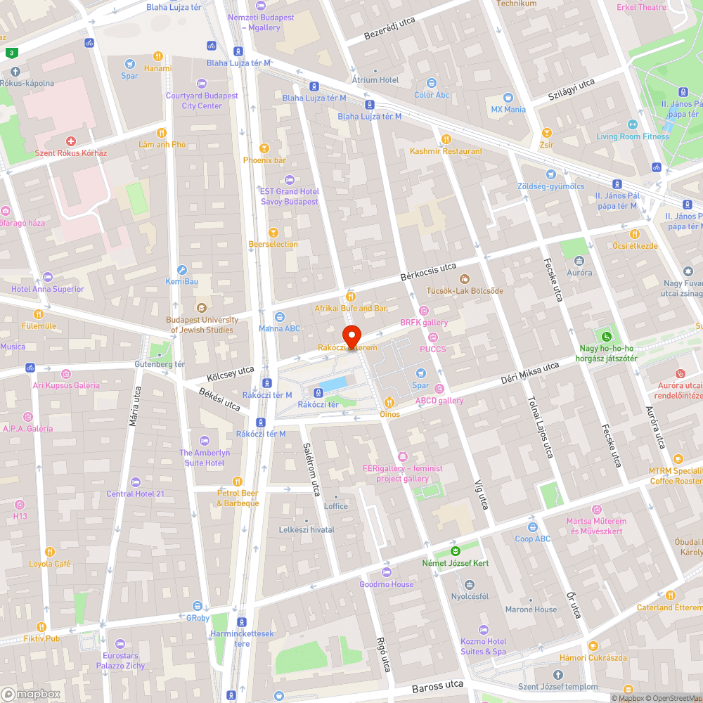 Rákóczi tér burkolata bejelentés helye