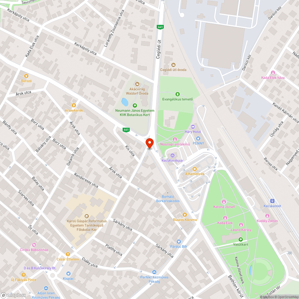 Megsüllyedt víznyelő bejelentés helye