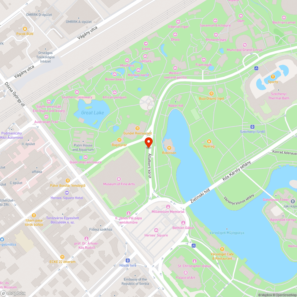 Kiütött oszlop bejelentés helye