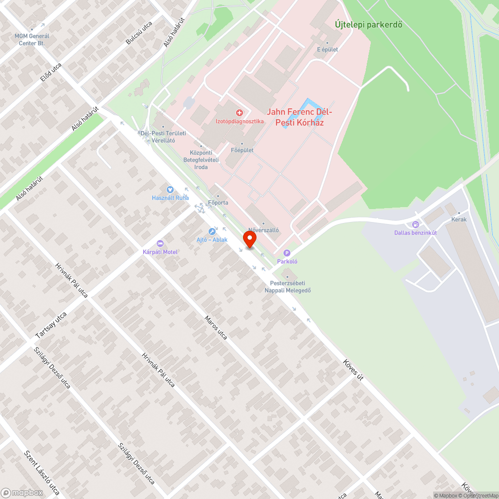 Elhagyott jármű bejelentés helye