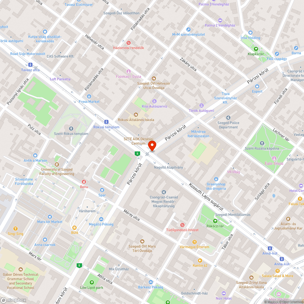 Kátyú a vágányzónában bejelentés helye