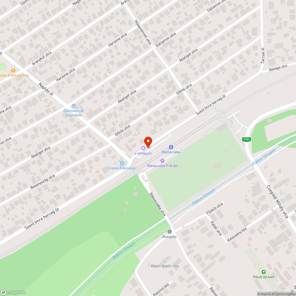 Rákoscsaba vasútállomáson elhagyott autó bejelentés helye