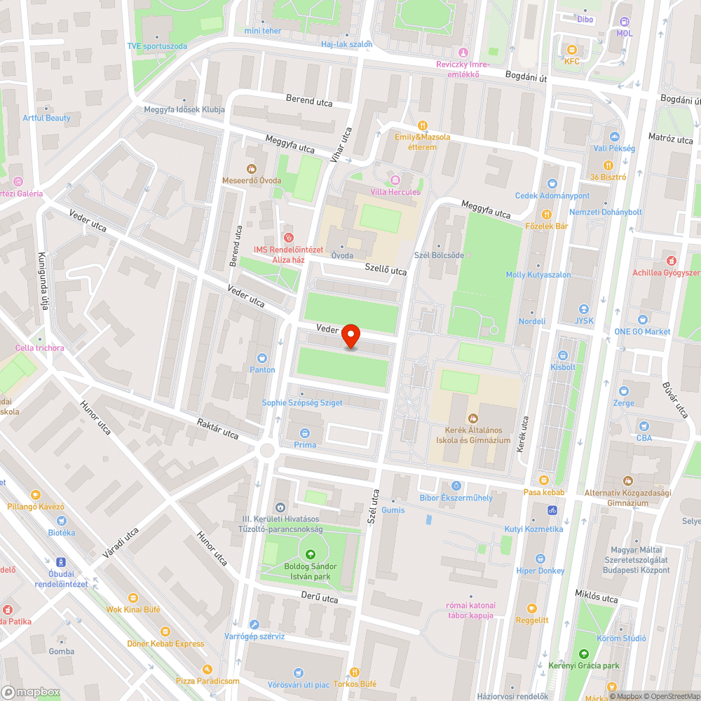 Beszakad az útburkolat a Veder utcában bejelentés helye