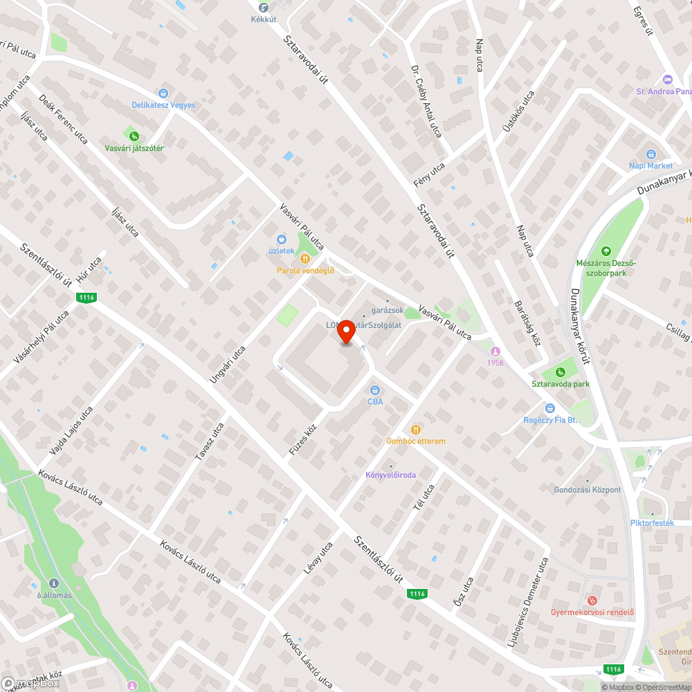 Kátyú a Füzesparkban bejelentés helye