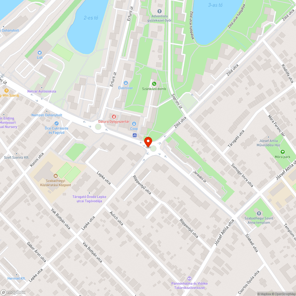 Csatornafedél lesüllyedt a körforgalomban Jereváni út és Lepke U. találkozásánál bejelentés helye