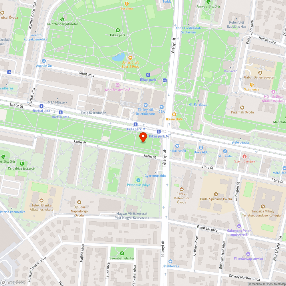 Nyitott fedél a parkban bejelentés helye