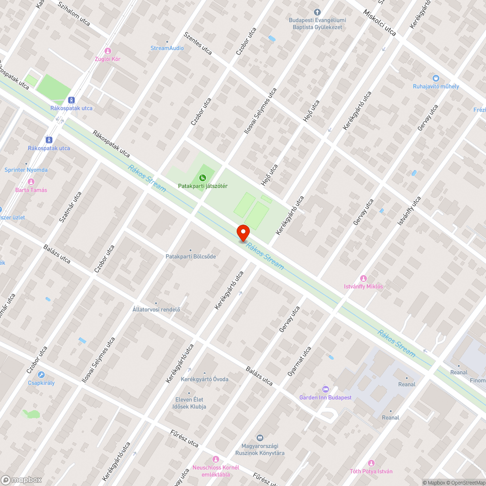 E-roller a Rákos-patakban bejelentés helye