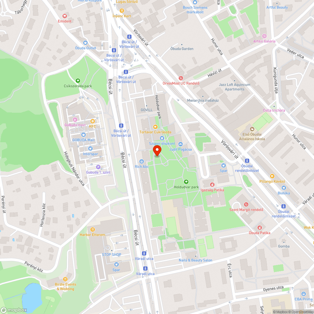 Üvegszilánkok a parkban bejelentés helye