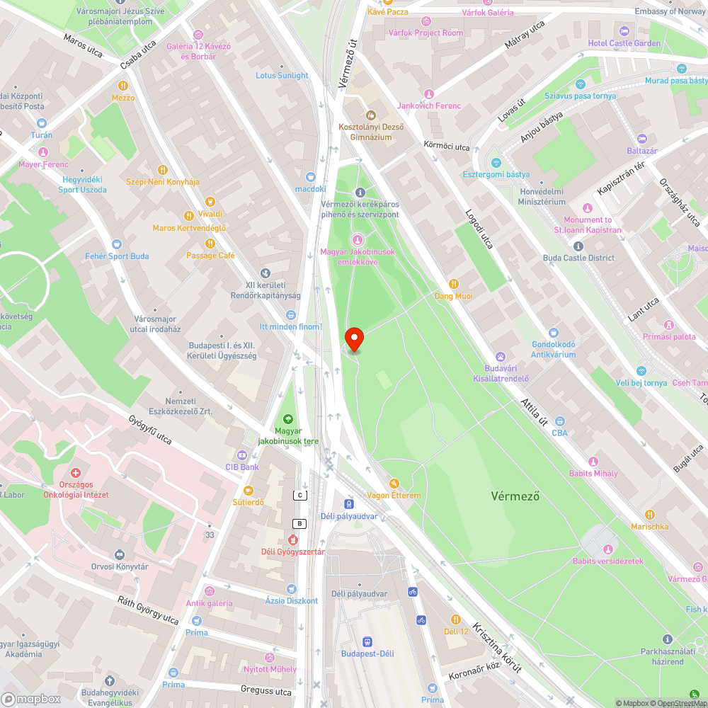 Megdőlt lámpa bejelentés helye