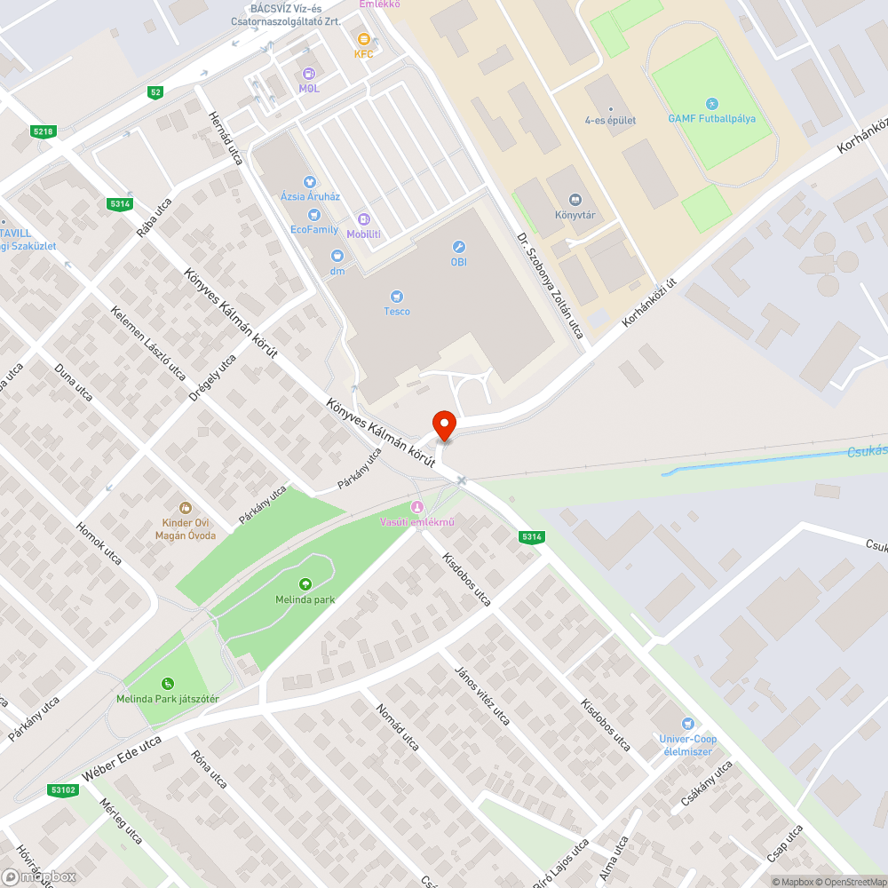 Sérült korlát bejelentés helye