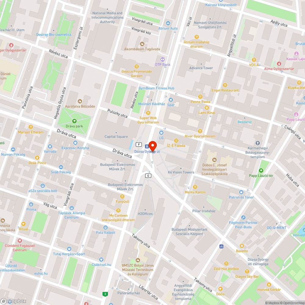 Váci út - Dózsa György út zebránál nagy kerülő bejelentés helye