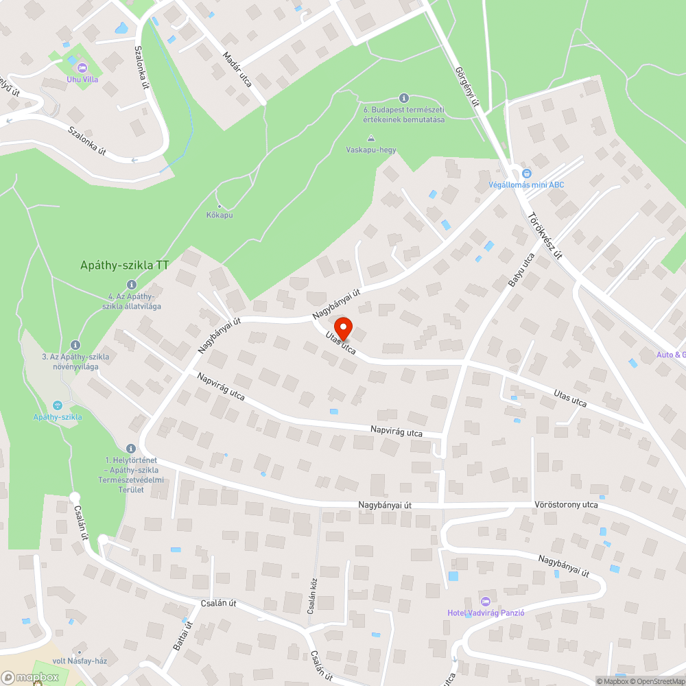 Kátyú az Utas u. 24. előtt bejelentés helye