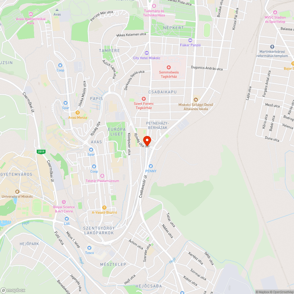 Eldugult akna bejelentés helye