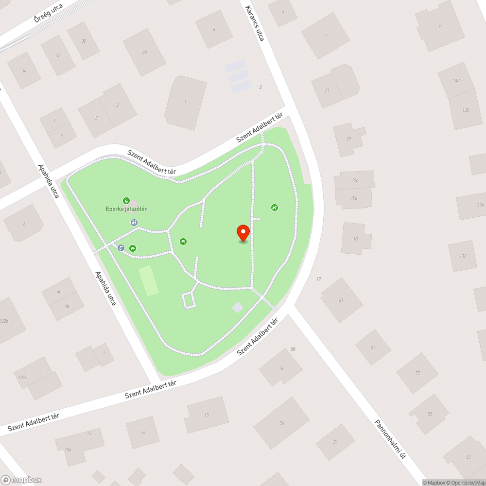 Kutyaürülékkel teli Szent Adalbert tér bejelentés helye