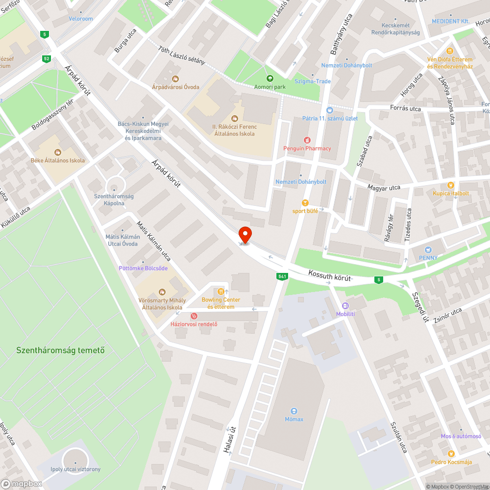 Kiégett lámpa az Árpád körúton bejelentés helye