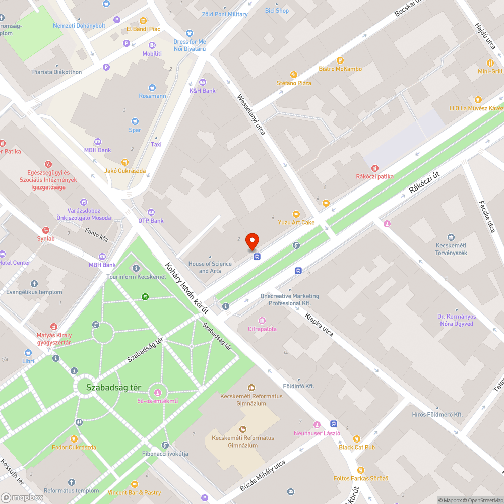 Kiégett lámpák a Rákóczi úton bejelentés helye