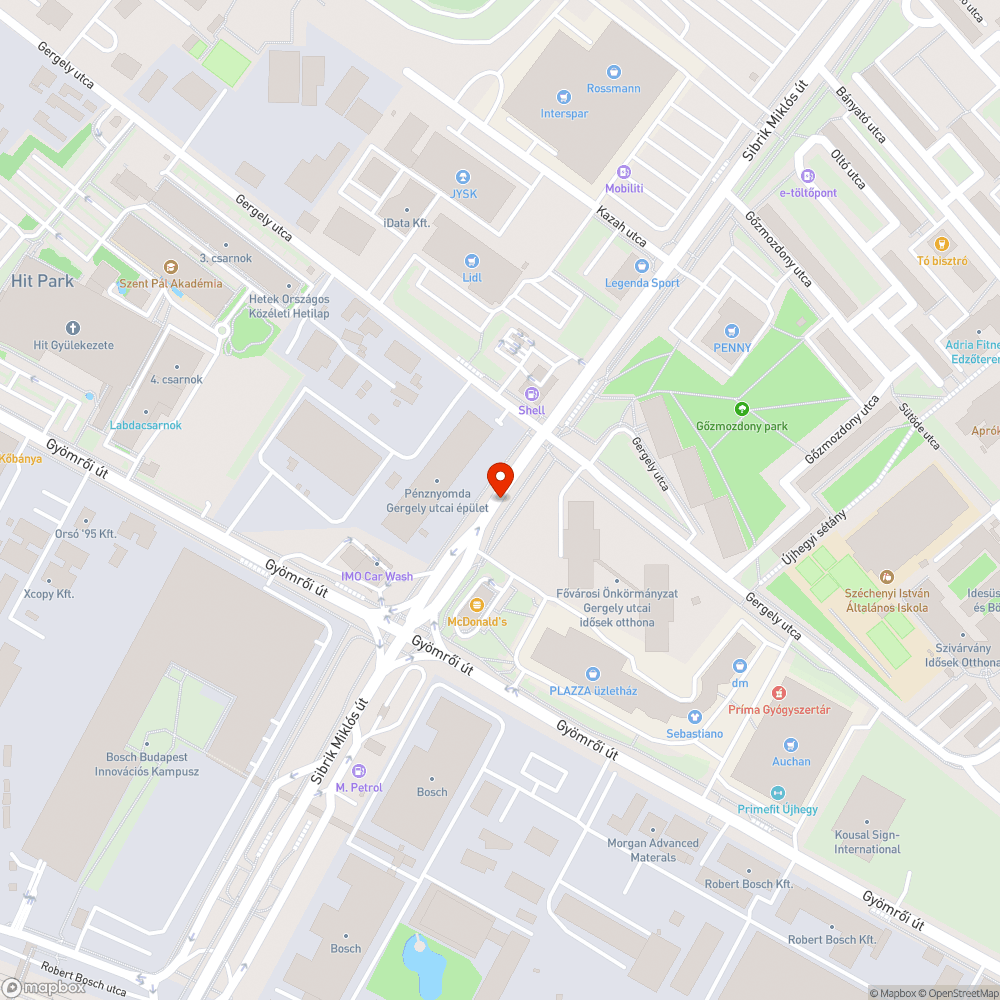 Koros kátyú a Sibrik Miklós úton bejelentés helye