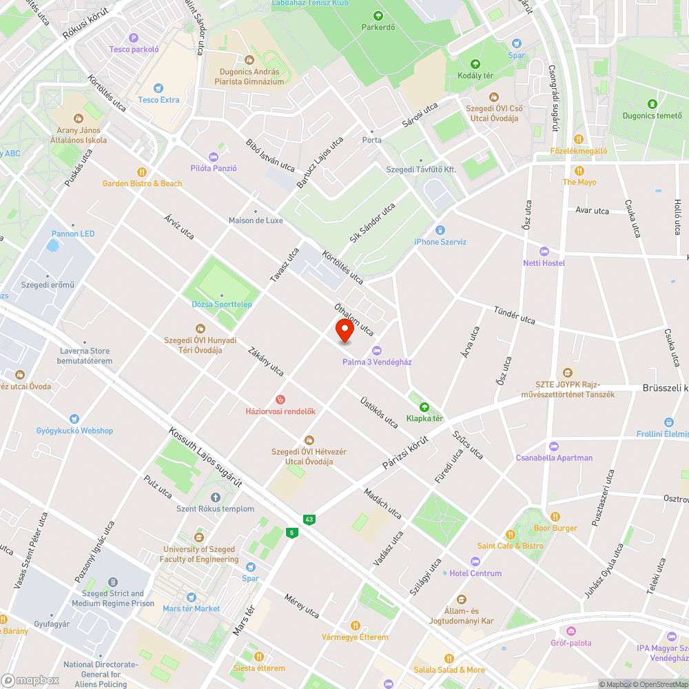 Eldugult utcai csatorna bejelentés helye