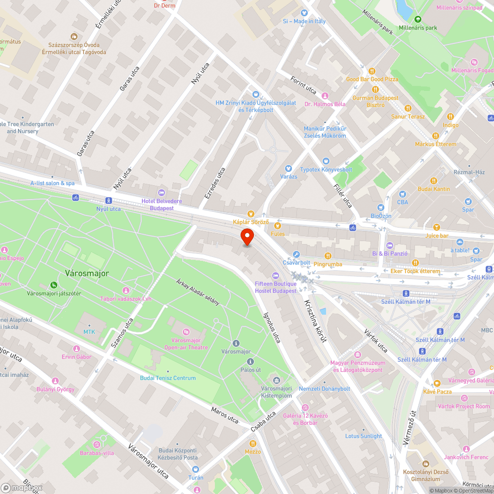 Szilágyi Erzsébet fasor kátyú bejelentés helye