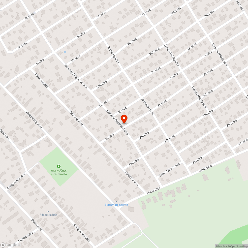 Közvilágítási hiba a Kemény Zsigmond utca és XI. utca kereszteződésében bejelentés helye