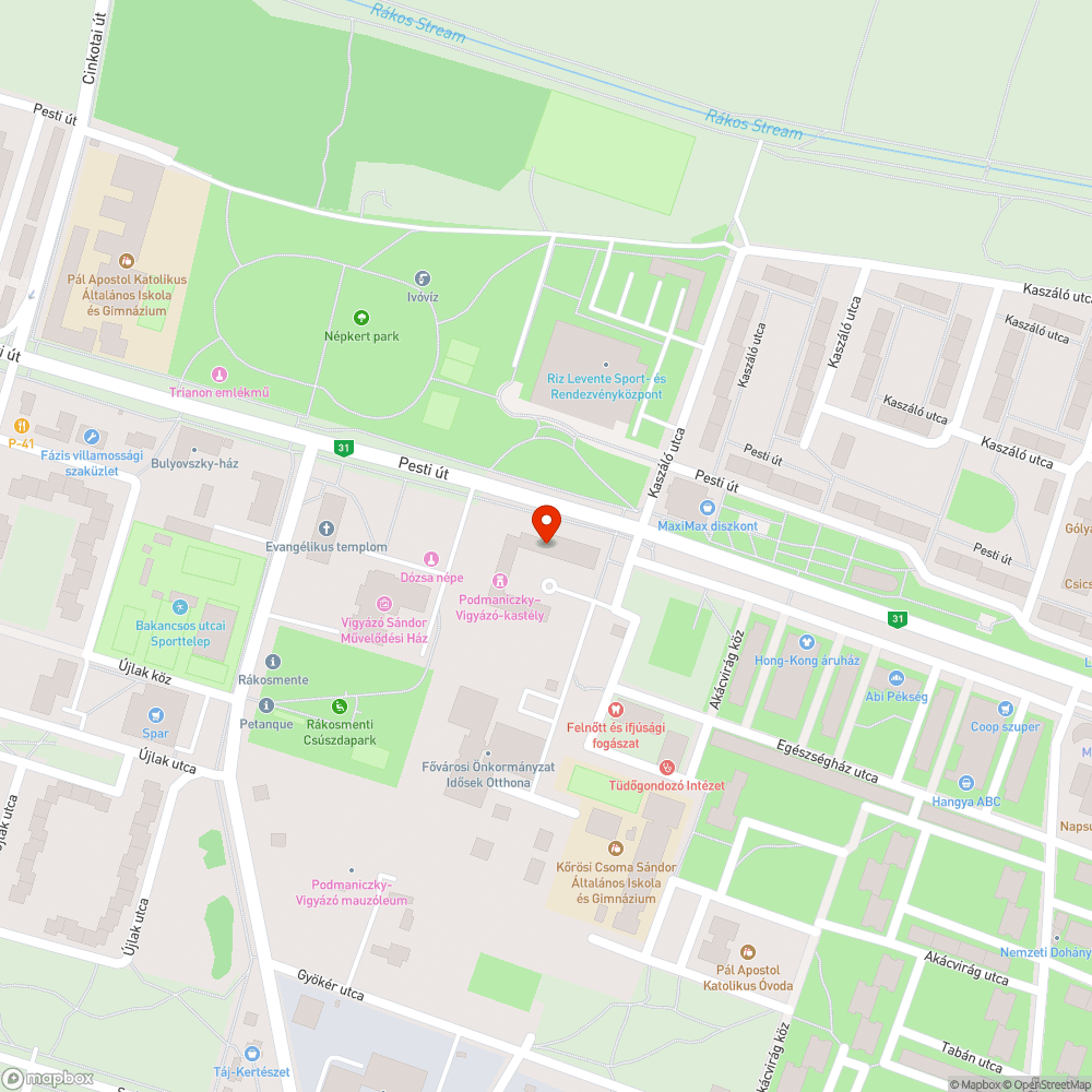 Kis erdő, fás terület tele szeméttel bejelentés helye