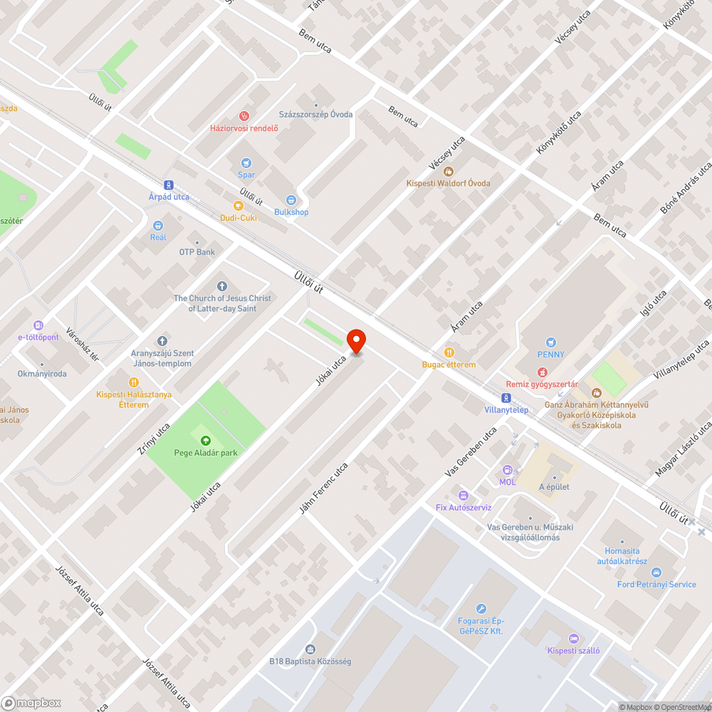 Járda és parkoló közötti átjáró hiba bejelentés helye