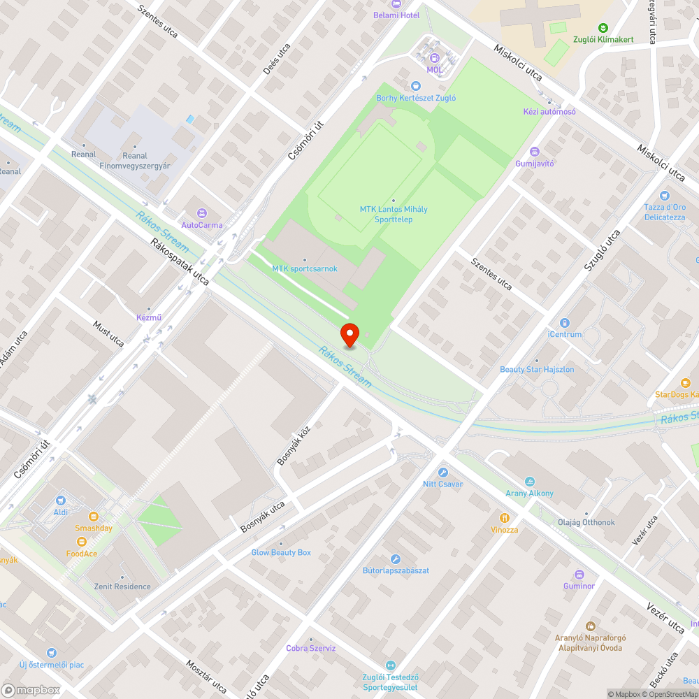 Átformázott korlát bejelentés helye